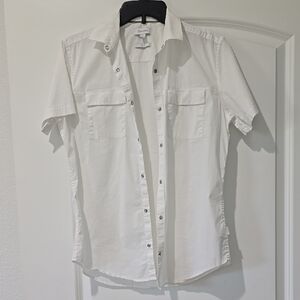 Calvin Klein White Casual Button Down Shirt